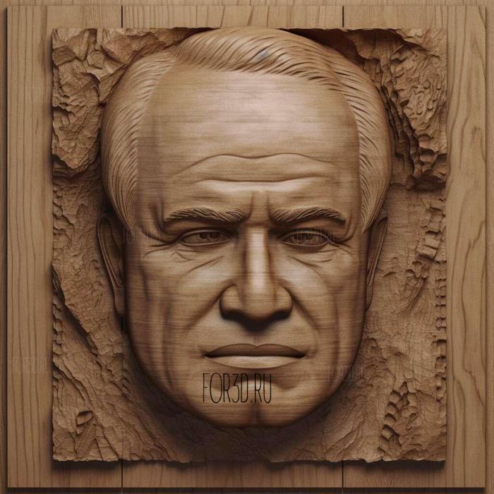 Marlon Brando 3 stl model for CNC